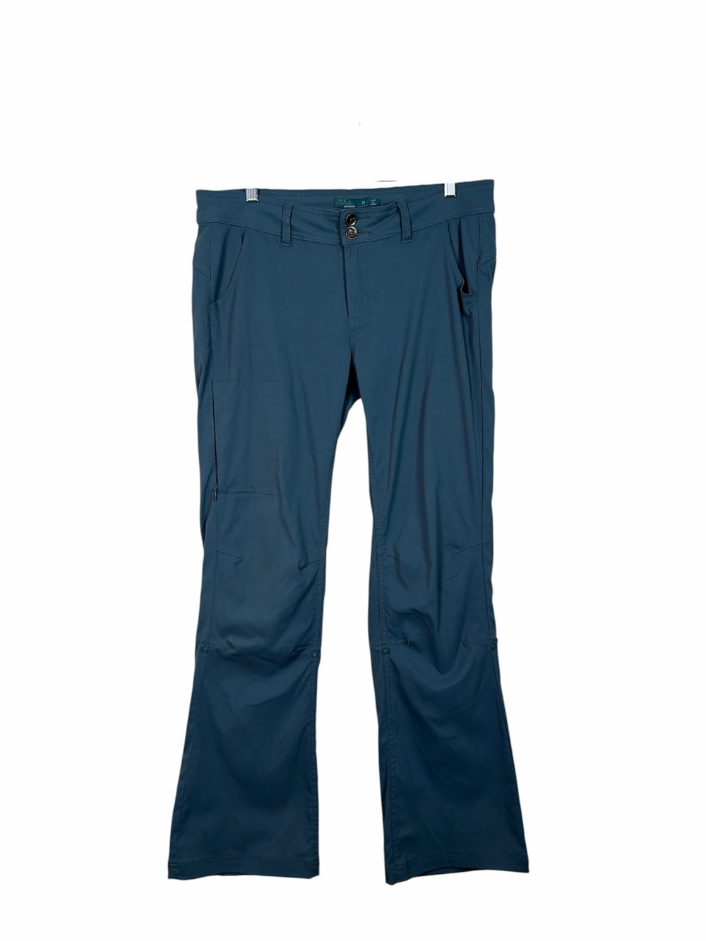 prAna Halle Women’s Size 10 Teal Stretch Hiking Pants Roll-Up Convertible